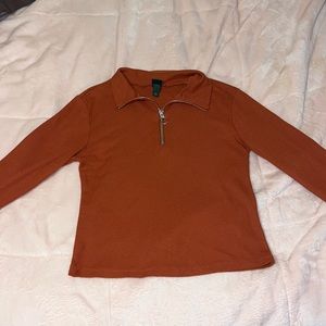 Wild Fable Waffle burnt orange Quarter Zip